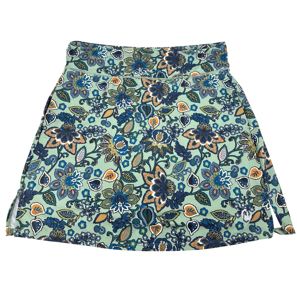 Moteepi Skort Skirt Golf Pickleball High Waist Stretch Floral Green Womens XL